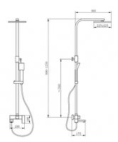 Душевая система Abber Daheim Черная матовая арт-AF8216B — фото 4, Душевые стойки