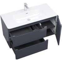 Тумба с раковиной Iddis Edifice 100 подвесная Темно-серая арт-EDI10D0i95K — фото 3, Тумбы с раковиной