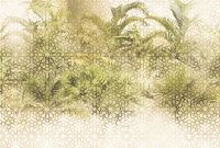 Фреска Ortograf Oasis 32727 Фактура бархат FX Флизелин (4*2,7) Бежевый/Зеленый, Листья/Геометрия арт-32727 (бархат FX) — фото 2, Фрески