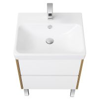 Тумба под раковину Aquaton Сканди 70 подвесная Белый Дуб рустикальный арт-1A251801SDZ90 — фото 6, Тумбы под раковину