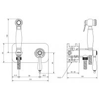 Гигиенический душ со смесителем Cezares Aphrodite Бронза арт-APHRODITE-DIF-02-Bi — фото 2, Гигиенические души