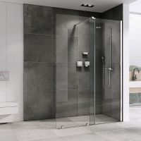 Душевая перегородка Abber Komfort 120 профиль Хром стекло прозрачное арт-AG09120 — фото 1, Душевые перегородки