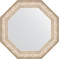 Зеркало Evoform Octagon 81х81 в багетной раме - Виньетка серебро 109 мм арт-BY 3855 — фото 1, Зеркала в ванную комнату