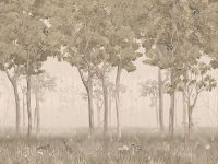 Фреска Ortograf Aurora 34109 Фактура флок FLK Флизелин (4*3) Бежевый/Зеленый, Деревья арт-34109 (флок FLK) — фото 2, Фрески