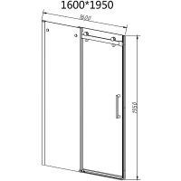 Душевая дверь Vincea Como-N 160 профиль Черный стекло прозрачное арт-VDS-4CN160CLB — фото 6, Раздвижные душевые двери