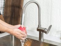 Товар: Смеситель для кухни Frap H805 Нержавеющая сталь арт-F40805 - фото 3 Смеситель для кухни Frap H805 Нержавеющая сталь арт-F40805 — фото 3, Смесители для кухни