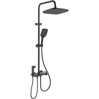 Душевая система Berges Pulsar с термостатом Оружейная сталь арт-075013 — фото 1, Душевые стойки