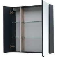 Зеркальный шкаф Aquanet Алвита New 80 Антрацит арт-277535 — фото 2, Зеркальные шкафы в ванную