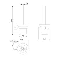 Ершик для унитаза Raiber Graceful Золото матовое арт-RPG-80009 — фото 3, Ершики для унитаза