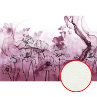 Фреска Ortograf Grafika Natura 31526 Фактура флок FLK Флизелин (4*2,7) Розовый, Цветы/Абстракция арт-31526 (флок FLK) — фото 1, Фрески