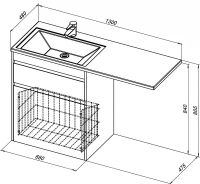 Тумба под раковину Aquanet Токио 130 Белая арт-239291 — фото 8, Тумбы под раковину