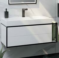 Тумба под раковину Clarberg Logic 100 L подвесная Белая арт-LOG0110L — фото 1, Тумбы под раковину