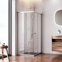 Душевой уголок AM.PM Sunny 100х80 профиль Хром матовый стекло прозрачное арт-W87G-403-10080-MT — фото 3, Прямоугольные душевые уголки