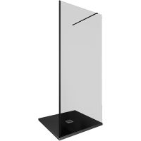 Душевая перегородка Allen Brau Infinity 1 90 профиль Черный браш стекло тонированное арт-3.21010.BBA.T — фото 4, Душевые перегородки