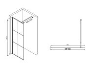 Душевая перегородка Abber Immer Offen 90 профиль Черный стекло прозрачное арт-AG62090B — фото 4, Душевые перегородки