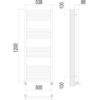 Товар: Водяной полотенцесушитель Terminus Альба П18 500х1200 Хром, нижнее подключение, G 1/2" ВР, с комплектом вентилей арт-4670078530462 - фото 4 Водяной полотенцесушитель Terminus Альба П18 500х1200 Хром, нижнее подключение, G 1/2" ВР, с комплектом вентилей арт-4670078530462 — фото 4, Водяные полотенцесушители