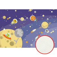 Фреска детская Ortograf Для самых маленьких 32956 Фактура флок FLK Флизелин (4*2,7) Фиолетовый/Разноцветный, Космос/Животные арт-32956 (флок FLK) — фото 1, Фрески