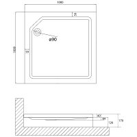 Акриловый поддон для душа Niagara Nova 100x100 NG-100-100Q RUS Белый арт-1001001QRUS — фото 2, Акриловые душевые поддоны
