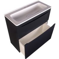 Тумба под раковину Style Line Бергамо мини 90 Люкс Plus Черная антискрейч арт-СС-00002363 — фото 3, Тумбы под раковину