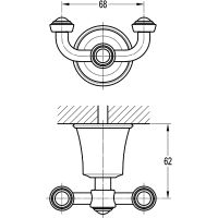 Двойной крючок Swedbe Terracotta Art Терракота арт-2543 — фото 2, Крючки для полотенец