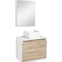 Тумба под раковину Runo Бари 50 подвесная Крафт дуб Белая арт-00-00001373 — фото 8, Тумбы под раковину