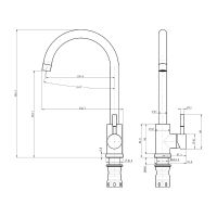Смеситель для кухни Olive's Balear Черный матовый арт-13435-1BLB — фото 2, Смесители для кухни