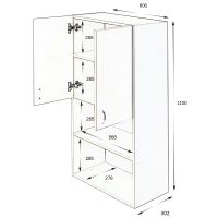 Подвесной шкаф Orange Смайл 60 Белый арт-SM-60SR3 — фото 13, Шкафы для ванной