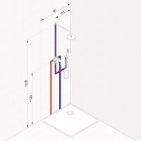 Душевая система Kludi Bozz Золото брашированное арт-38736N076 — фото 8, Встраиваемые душевые комплекты