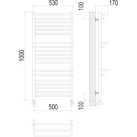 Водяной полотенцесушитель Terminus Орион П18 500х1000 Хром, нижнее подключение, G 1/2" ВР, с угловым соединением арт-4670078529756 — фото 6, Водяные полотенцесушители