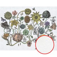 Фреска Ortograf Grafika Natura 31528 Фактура бархат FX Флизелин (3,5*2,7) Белый/Разноцветный, Цветы/Абстракция арт-31528 (бархат FX) — фото 1, Фрески