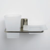 Стакан для зубных щеток с мыльницей WasserKRAFT Exter Светлая бронза арт-K-5226 — фото 2, Стаканы для зубных щеток