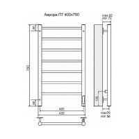 Электрический полотенцесушитель Terminus Аврора П7 400х750 Хром арт-4630080267091 — фото 4, Электрические полотенцесушители