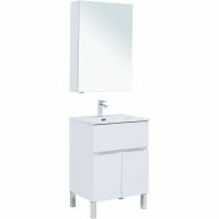 Комплект мебели для ванной Aquanet Алвита New 60 Белый матовый арт-274529 — фото 1, Комплекты мебели для ванной