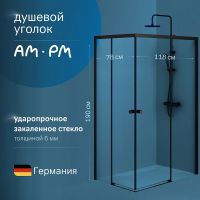 Душевой уголок AM.PM X-Joy 120х80 профиль Черный матовый стекло прозрачное арт-W94G-403-12080-BТ — фото 1, Прямоугольные душевые уголки