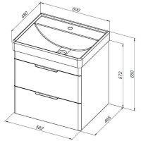 Тумба с раковиной Aquanet Ирис new 60 подвесная Белый глянец арт-312424 — фото 14, Тумбы с раковиной