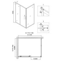 Товар: Душевой уголок Niagara Nova NG-6812-08 BLACK 120х80 профиль Черный стекло прозрачное арт-68120812BLACK - фото 7 Душевой уголок Niagara Nova NG-6812-08 BLACK 120х80 профиль Черный стекло прозрачное арт-68120812BLACK — фото 7, Прямоугольные душевые уголки