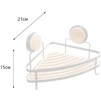 Полка корзина Fixsen Magic Wood угловая Черная матовая Дерево арт-FX-940B-1 — фото 4, Полки для ванной и душа