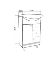 Тумба под раковину 1MarKa Story 55Н R Белый глянец арт-У99316 — фото 2, Тумбы под раковину