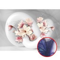 Фреска Ortograf 3D 6710 Фактура бархат серебро FX-S Флизелин (3,9*2,7) Серый/Розовый, Цветы/Абстракция арт-6710 (бархат серебро FX-S) — фото 1, Фрески