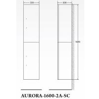 Шкаф пенал BelBagno Aurora 33 подвесной Bianco Lucido без ручек арт-AURORA-1600-2A-SC-BL-P-R — фото 2, Пеналы для ванной комнаты