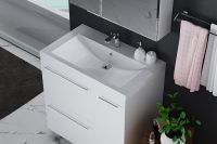 Тумба под раковину 1MarKa Соната 90Н Белый глянец арт-У83680 — фото 2, Тумбы под раковину