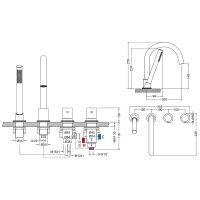 Смеситель на борт ванны Timo Saona с термостатом Черное золото арт-2330/18Y — фото 3, Смесители на борт ванны