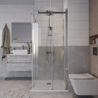 Душевой уголок Grossman Classic 100х100 профиль Хром стекло прозрачное арт-300.K33.04.1010.10.00 — фото 5, Квадратные душевые уголки