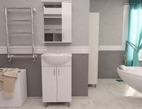 Зеркало со шкафом Orange Лайт 50 Белое глянцевое арт-LA-50ZSW — фото 5, Зеркальные шкафы в ванную