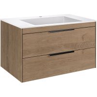 Тумба под раковину Vincea Chiara 2D 80 подвесная N.Oak арт-VMC-2C2800NO — фото 2, Тумбы под раковину