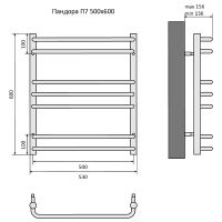 Водяной полотенцесушитель Aquatek Пандора П7 500x600 Хром арт-AQ RRС0760CH — фото 13, Водяные полотенцесушители