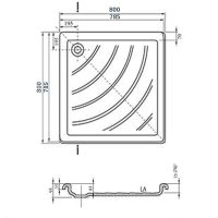 Акриловый поддон для душа Ravak Angela 80х80 LA Белый арт-A014401220 — фото 3, Акриловые душевые поддоны