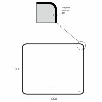 Зеркало Bond Loft 100x80 с подсветкой Черное глянцевое с бесконтактным выключателем арт-M35ZE-10080 — фото 12, Зеркала в ванную комнату