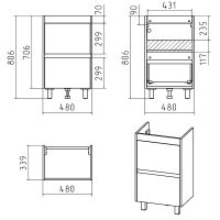 Тумба с раковиной Misty Алиса 50 Белая арт-УТ000011550 — фото 7, Тумбы с раковиной