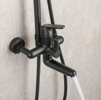 Душевая система Frap H17-6 Черная матовая арт-F2417-6 — фото 3, Душевые стойки